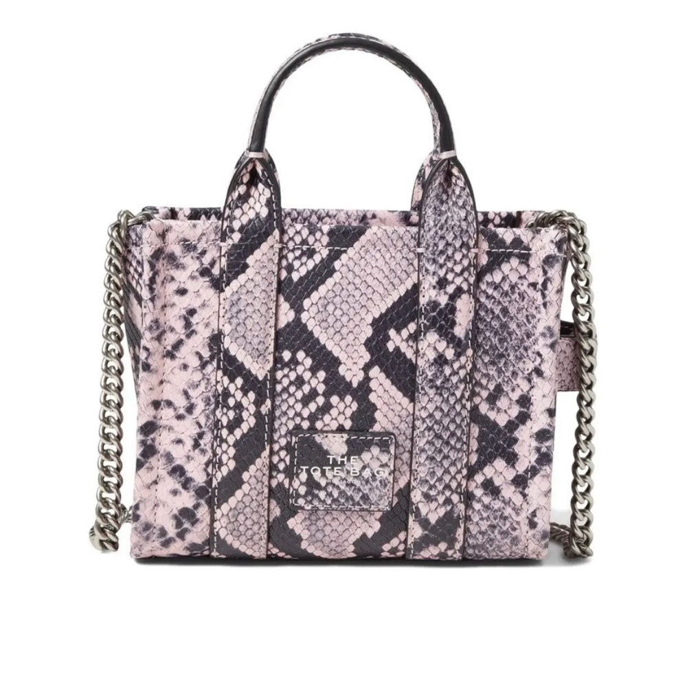 *NEW* MARC JACOBS-SNAKE EMBOSSED LEATHER MICRO TOTE COLOR BLEACHED MAUVE-MULTI - Picture 7 of 7